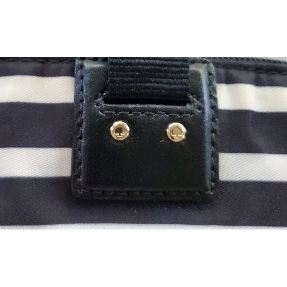 Kate Spade Tote Bag Black Cream Stripe Pink Bon Voyage Travel Bag Baby WKRU261